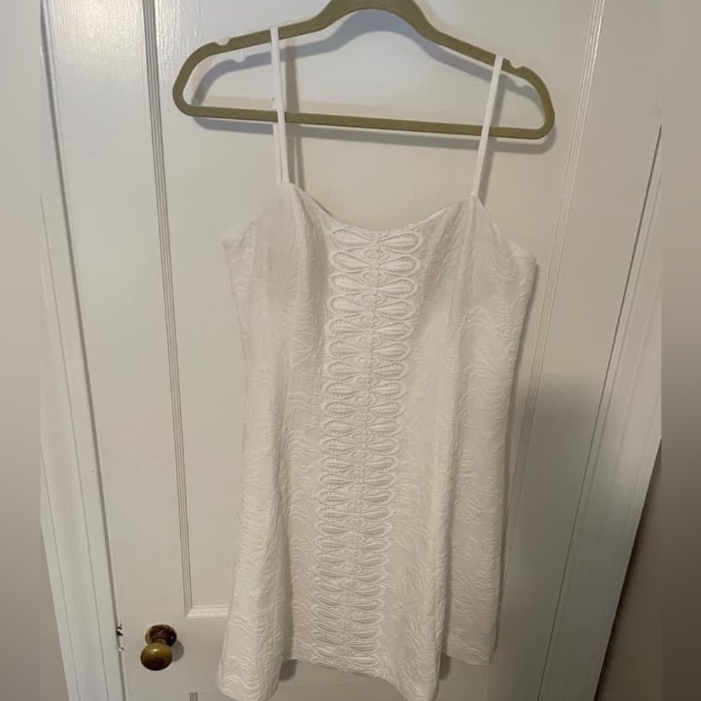 Lilly Pulitzer Perry Stretch Dress Resort White Pineapple  Jacquard